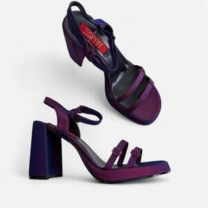 Purple Y2K/90s Iridescent Satin Chunky Heels